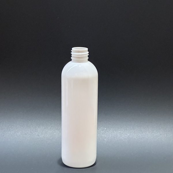 تصویر بطری پت سفید ۲۵۰ میلی‌لیتر استوانه‌ای مناسب محصولات آرایشی و بهداشتی