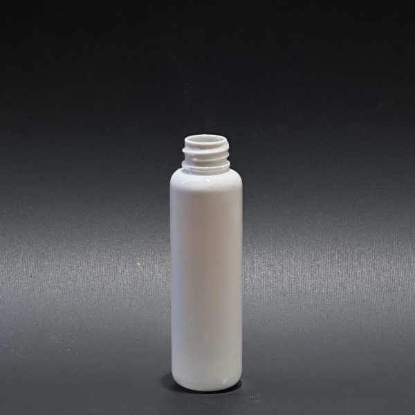 بطری پت ۵۰ میلی‌لیتر استوانه‌ای سفید مناسب برای بسته‌بندی محصولات آرایشی و بهداشتی