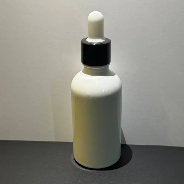 شيشه سفيد 50 میل با قطره چكان سفید مشکی پلاتیک