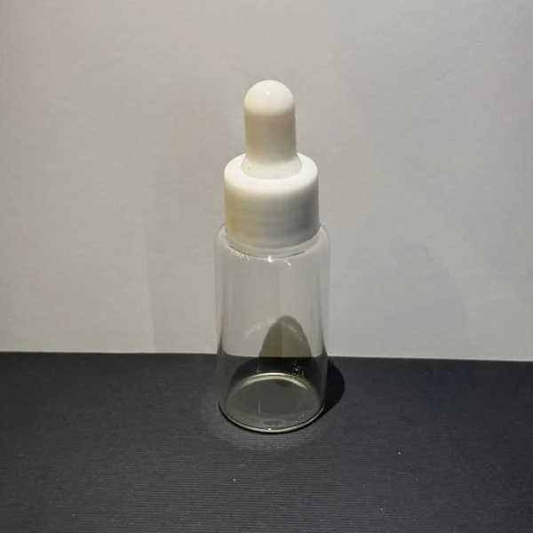 ويال ١٥ ميل شفاف با قطره چكان سفید