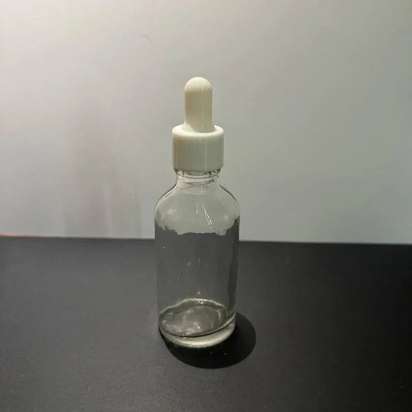 شيشه شفاف 30 میل با قطره چكان سفید برای اسانس